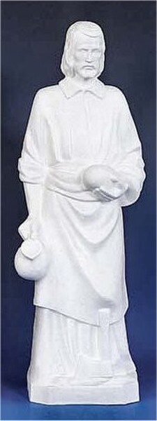 Saint Joseph Worker Carpenter Traditional Sculpture White